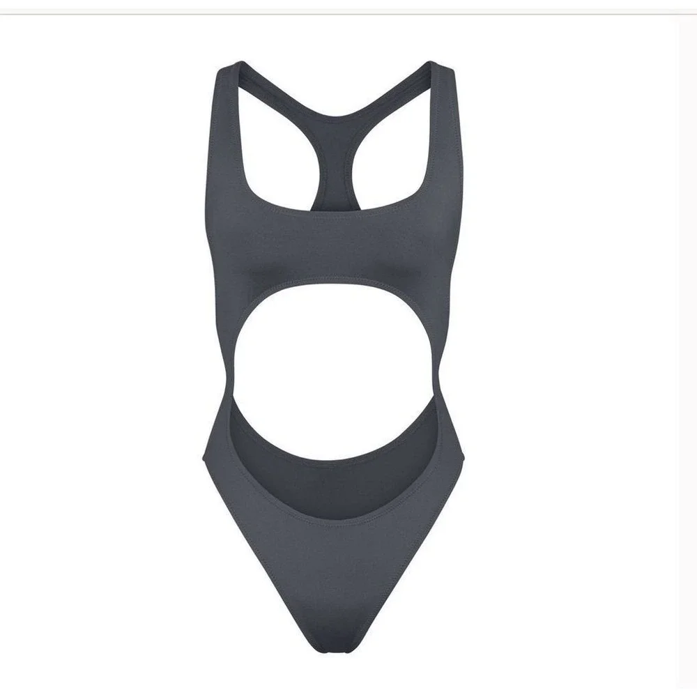 SKIMS Swim Cut Out One Piece‎ Monokini Onyx Black 2X SW-MKN-0012 New